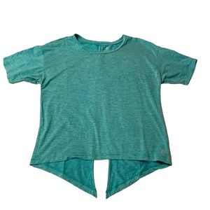 Gap Fit Blue Short Sleeve Open Back Athletic Top